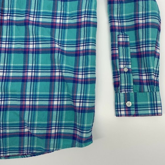 Girl's Vineyard‎ Vines L/S Button Down Whale Shirt Teal/Pink/White Plaid L (16) - Picture 3 of 10